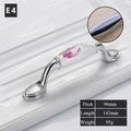 Tulip Ceramic Door Handle Silver Drawer Pulls Vintage Flower Cupboard Kitchen Cabinet Handles and Knobs Furniture Hardware Oasis Select D-96mm