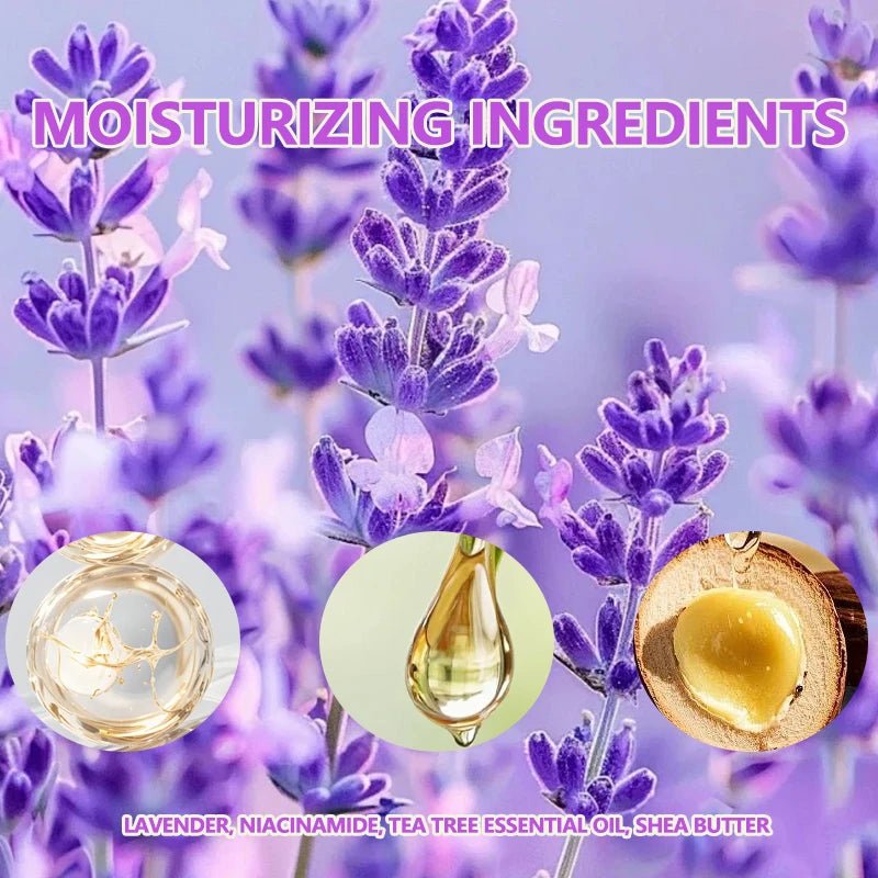 2PCS Lavender Particle Soap, rich in lavender, shea butter, glycerin and other ingredients, gently cleanses the face Oasis Select