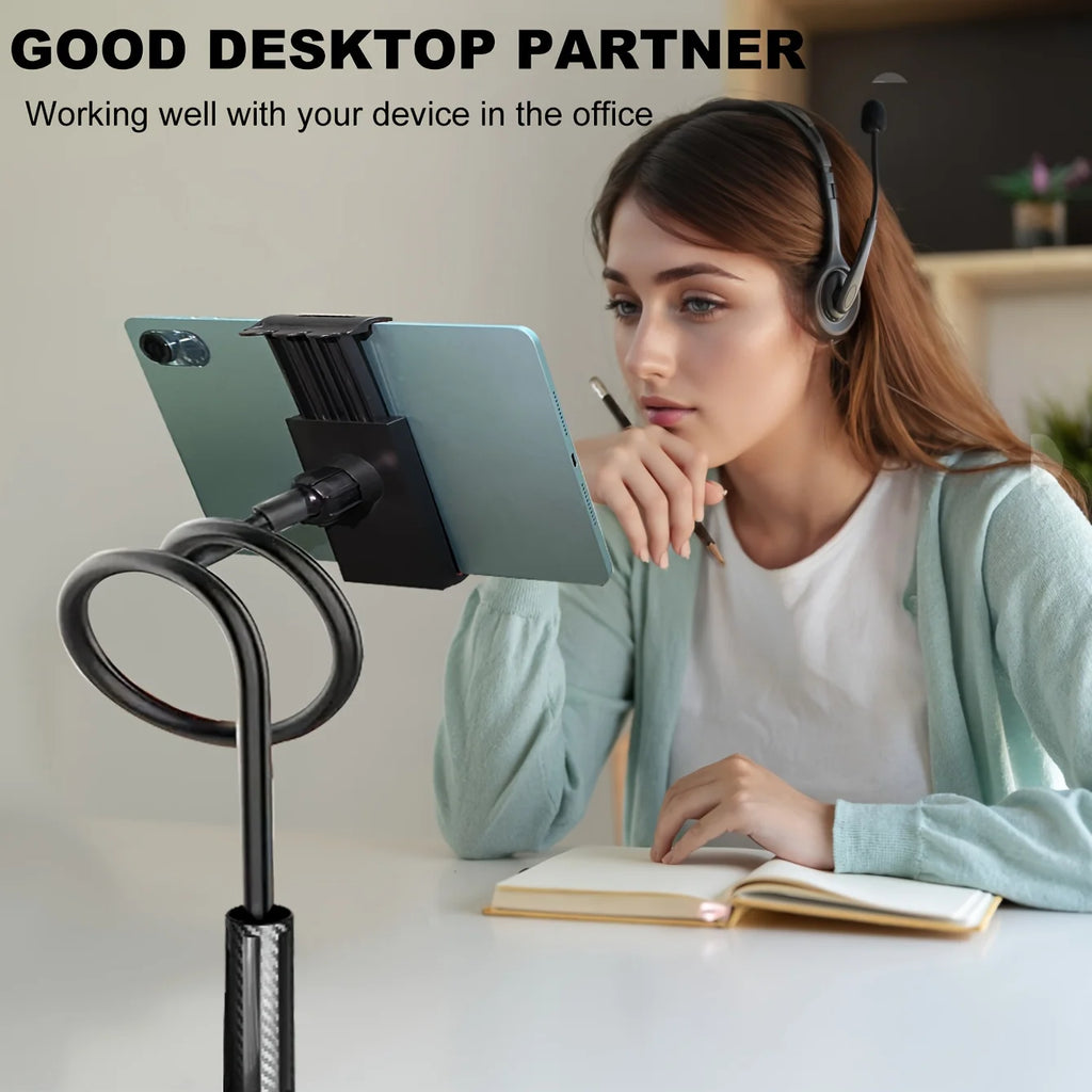 360 Rotating Tablet Phone Holder, Adjustable Phone Stand for Bed & Desk with Flexible Gooseneck, Universal Mount for IPhone Oasis Select