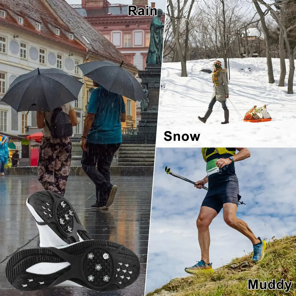 Ice Grip Shoe Covers | Non-Slip Snow Spikes – 10 Pairs