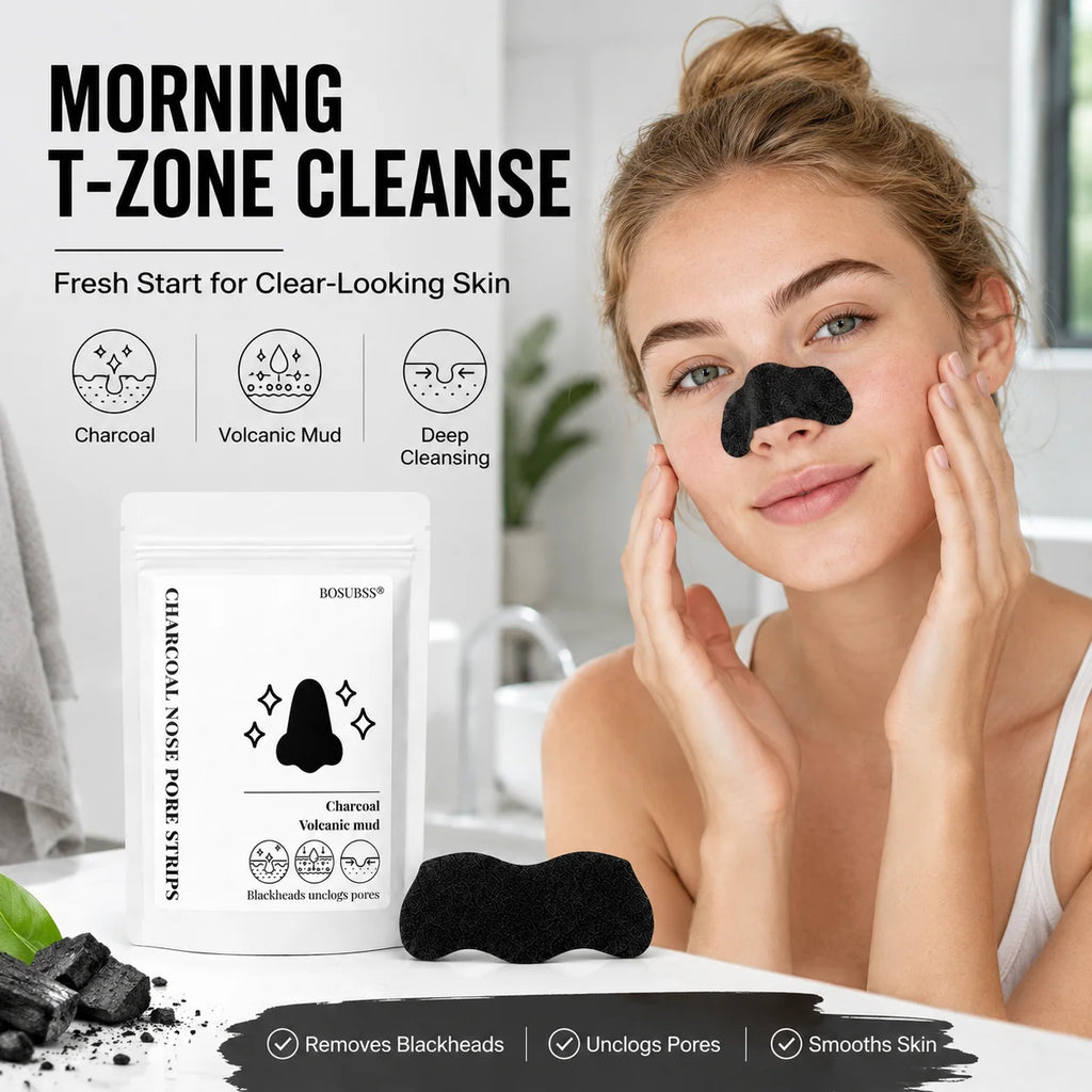 Tea Tree Charcoal Nose Strips for Men & Women Deep Pore Cleansing Oil Control Easy Home Facial Skincare Oasis Select