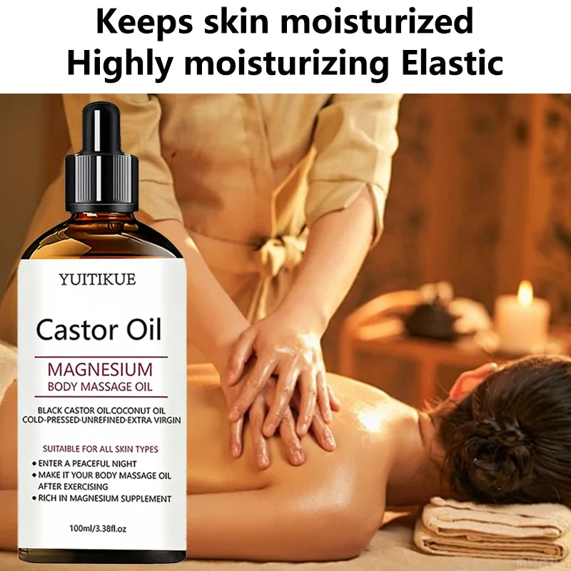 YUITIKUE Castor Oil Magnesium Massage Oil – Non-Sticky 100ml