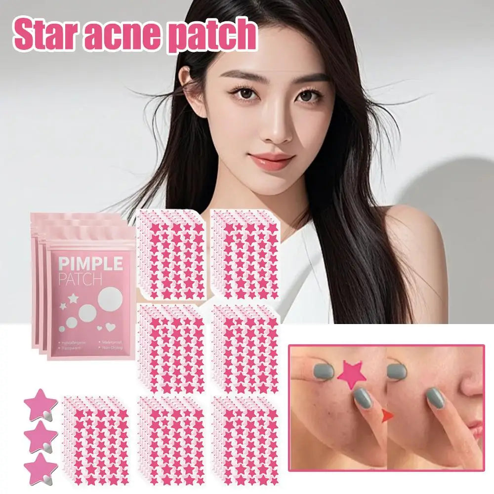1400pcs Pink Star Hydrocolloid Acne Patches – Ultra-Thin