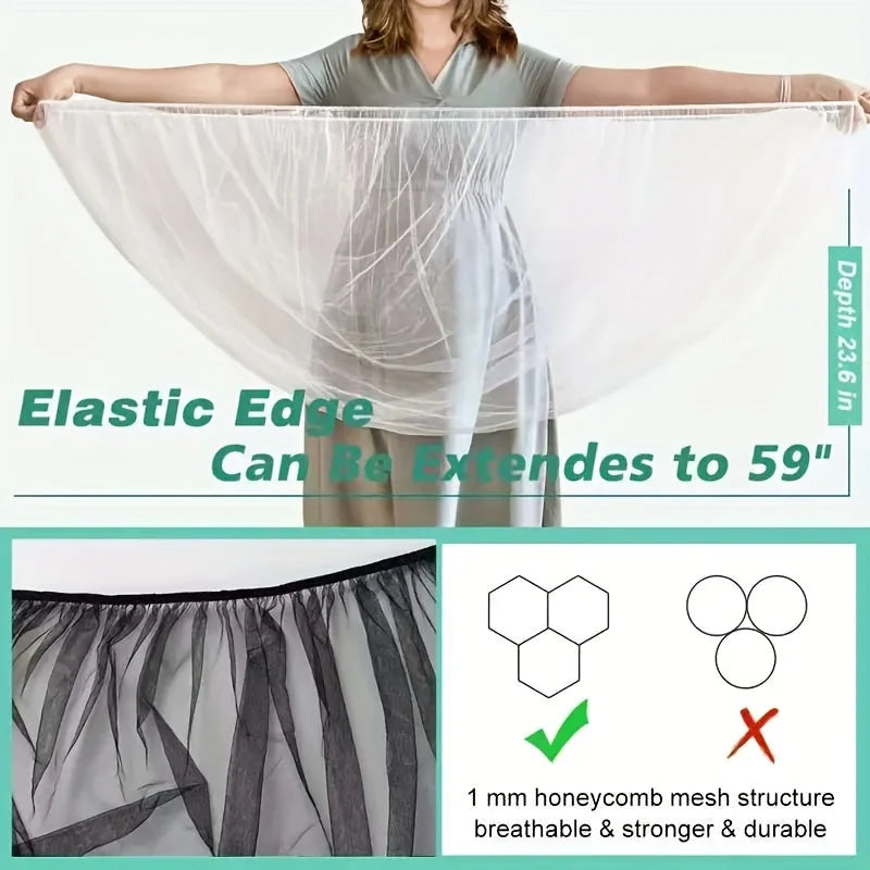 White Stretchy Mosquito Net for Strollers and Cribs Breathable Polyester Durable & Easy To Install Outdoor & Indoor Use Oasis Select