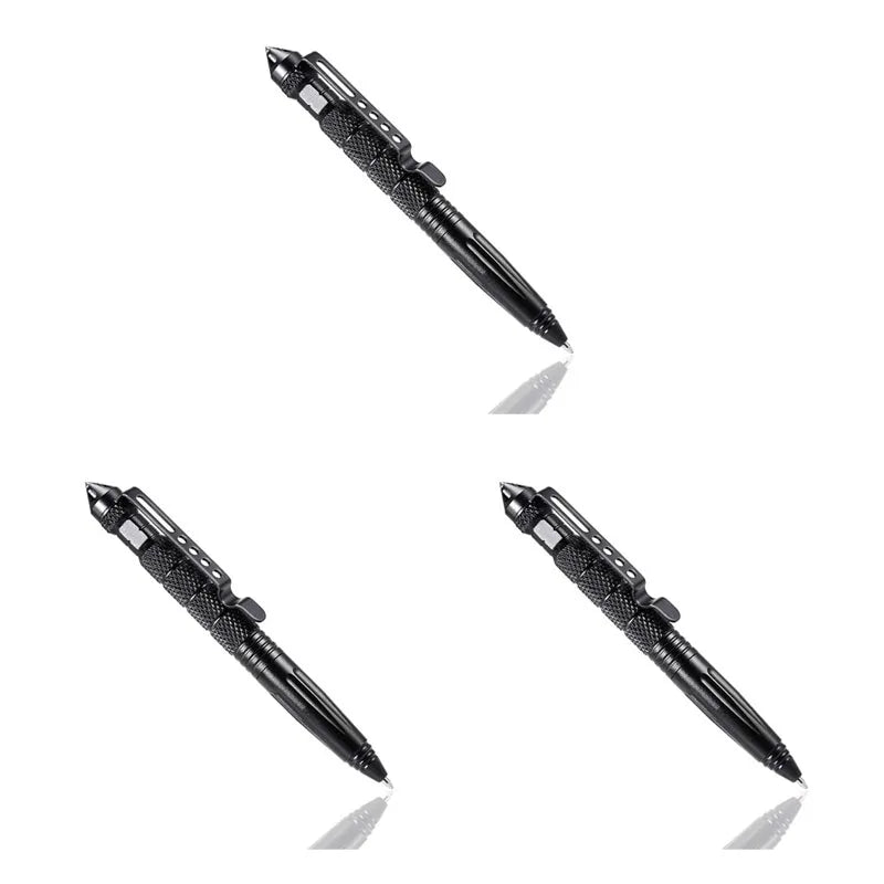 1/2/3/4pcs Multi Functional Tactical Pen High Quality Aluminum Anti Skid Portable Self Pen Steel Glass Breaker Survival Tool Oasis Select 3pcs Black
