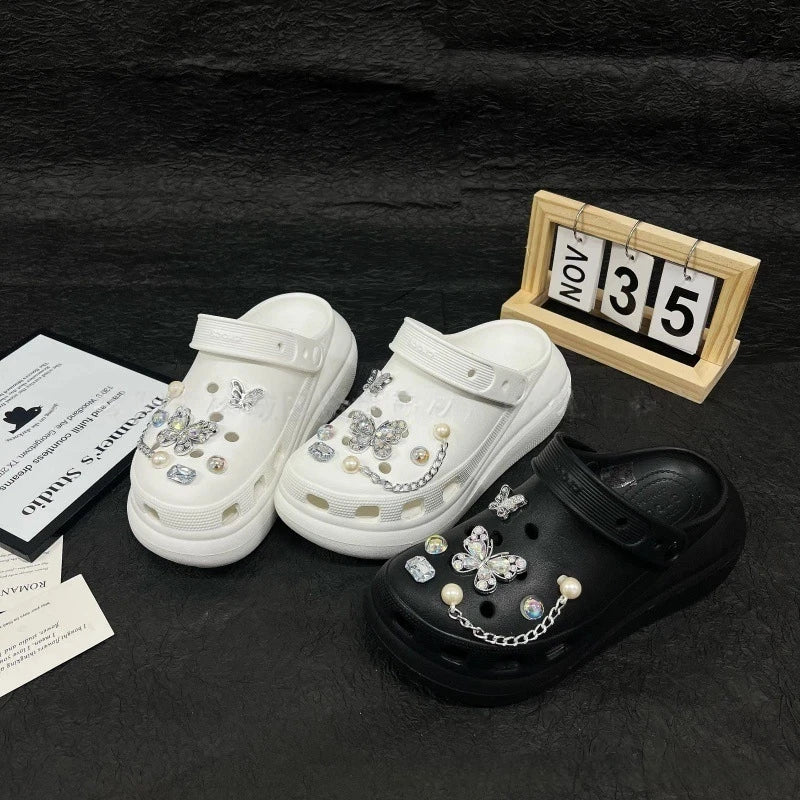 Fashionable shoe accessory set, made of metal, with a shoe chain clasp, removable, suitable for sandals and flip-flops. Oasis Select