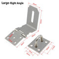 Padlock Hasp Door Clasp Lock 90 Degree Right Angle Shed Gate Latch Household Burglar-proof Bolt Door Buckle with Mounting Screw Oasis Select Large-Right Angle