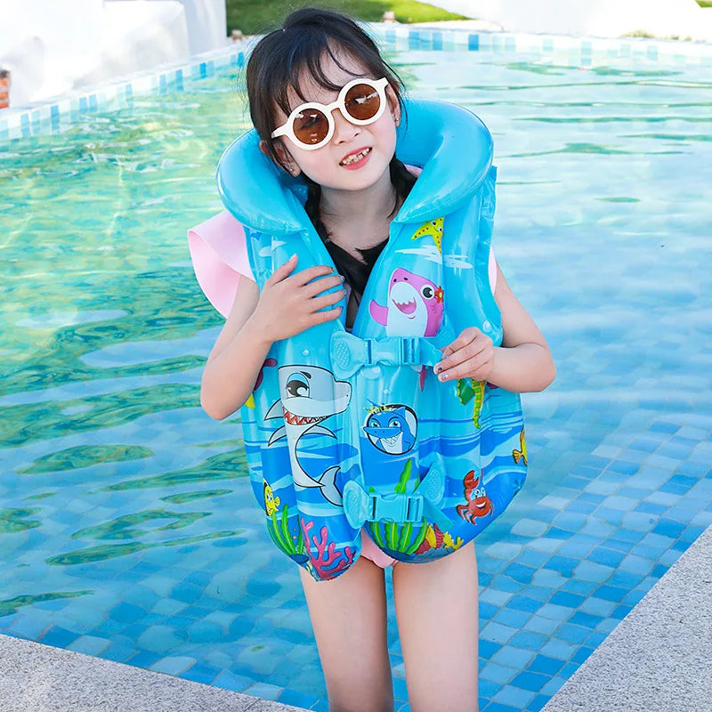 1-5PCS Thickened Kids Life Jacket Inflatable Swim Vest Toddler Floatie PVC Swimming Buoyancy Aid for Pool Beach Oasis Select