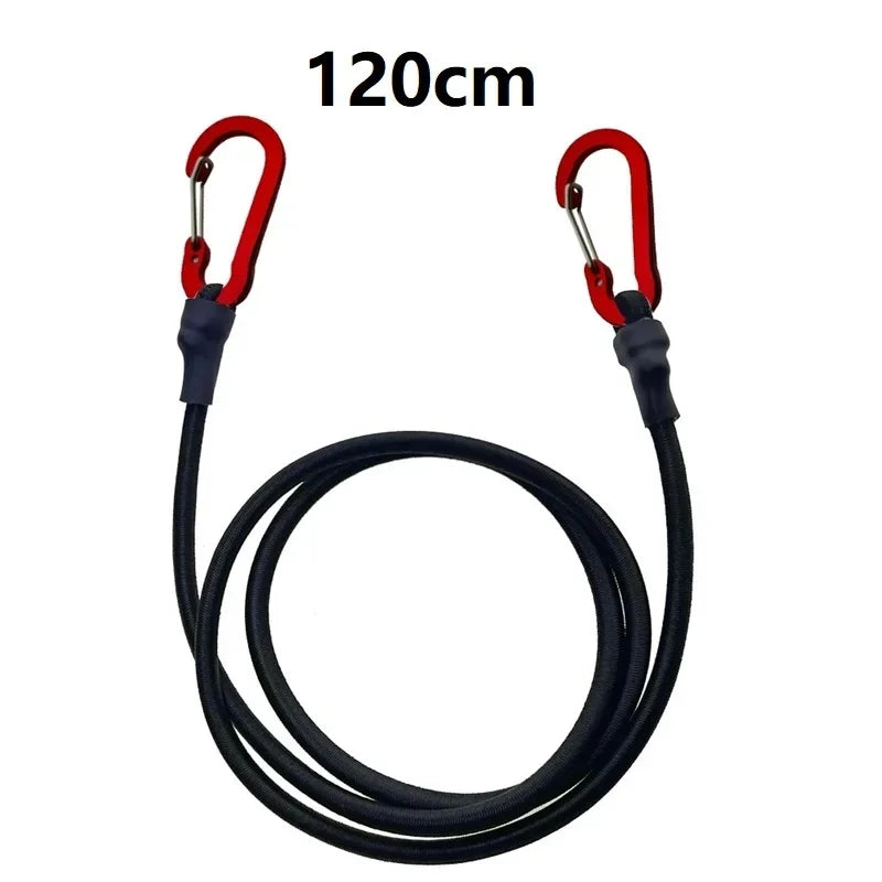 Heavy Duty Bungee Cord Elastic Tie Strap String Carabiner Hooks Kayak Cycling Luggage Packing Ropes Camping Accessories Oasis Select 120cm