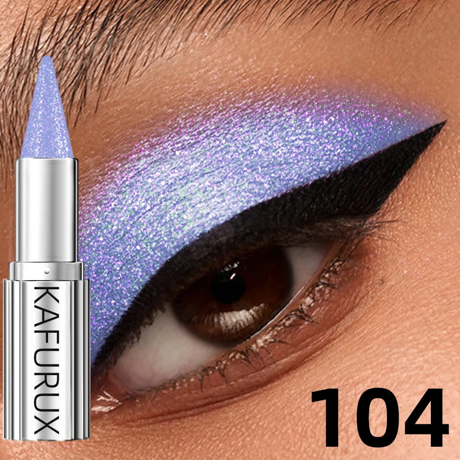 KAFURUX Metallic Glitter Eyeshadow Stick | 12 Colors, Waterproof