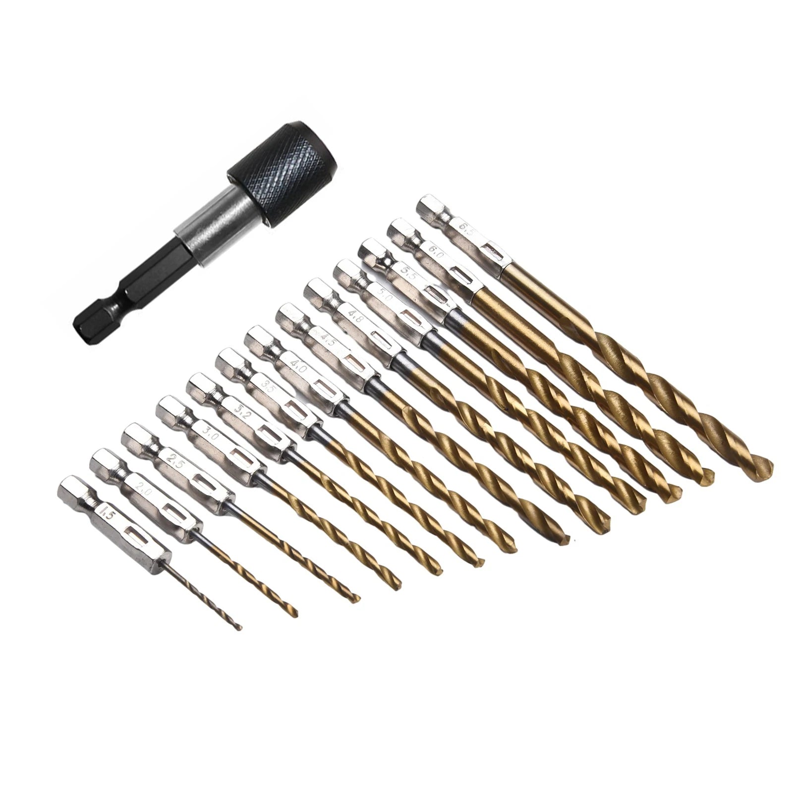13-Piece HSS Twist Drill Bit Set 1.5–6.5mm | 1/4" Hex Shank Twist Drill Bit Set Oasis Select