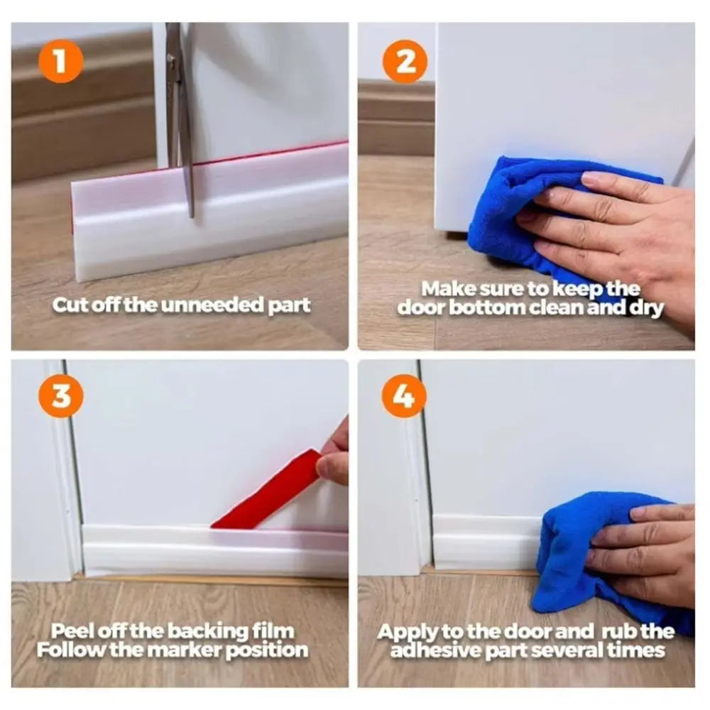 Self Adhesive Door Bottom Seal Strip Winter-Proof Dust-Proof Door Weather Stripping Strong Adhesive Noise Stopper Oasis Select
