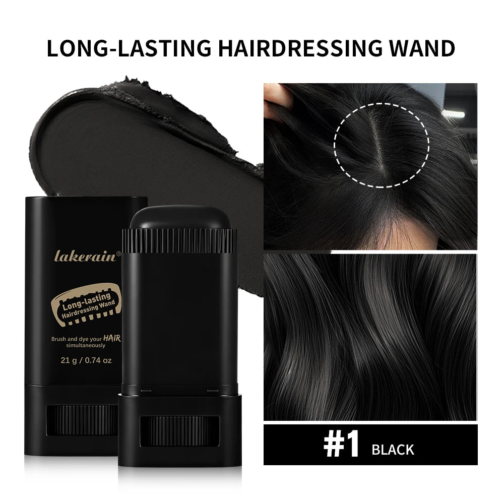 Waterproof Hair Dye Stick Quickly Covers Gray Natural Appearance Long-lasting Color Retention Suitable For All Hair Types Oasis Select Black