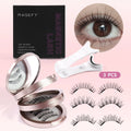 MAGEFY 3 Pairs Magnetic Eyelashes with Applicator Glue Free Reusable Magnetic Lashes Multiple Styles Natural Anime Magnetic Lash Oasis Select 3 Pairs 7-8mm Mix