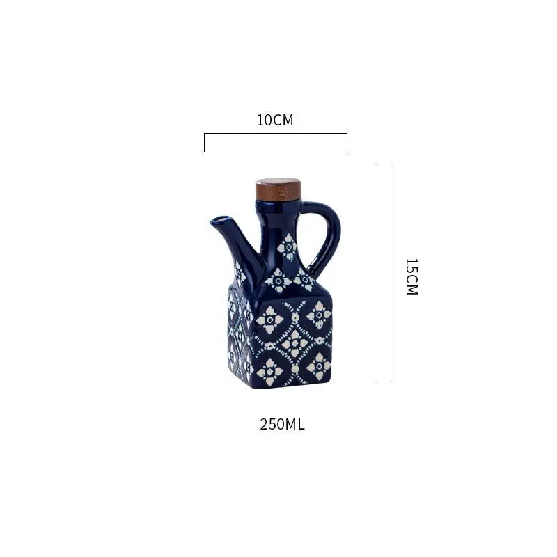 American Ceramic Oil Pot Commercial Oil Bottle Chili Oil Soy Sauce Vinegar Pot Household Kitchen Seasoning Bottle Oasis Select