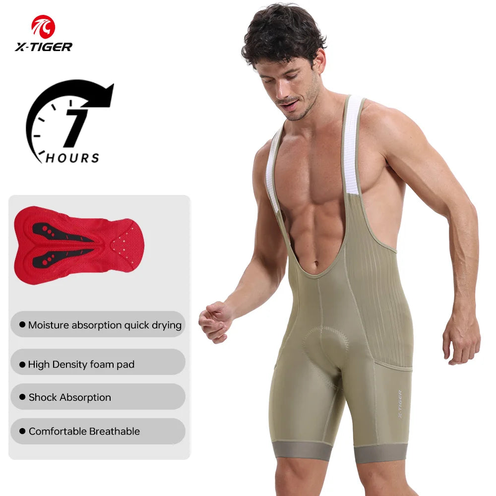X-TIGER Cycling Bib Shorts Men Professional Mountain Road Bike Shorts Designed for 7 Hour Long Distance Rides Cycling Clothing Oasis Select 36403 XXL