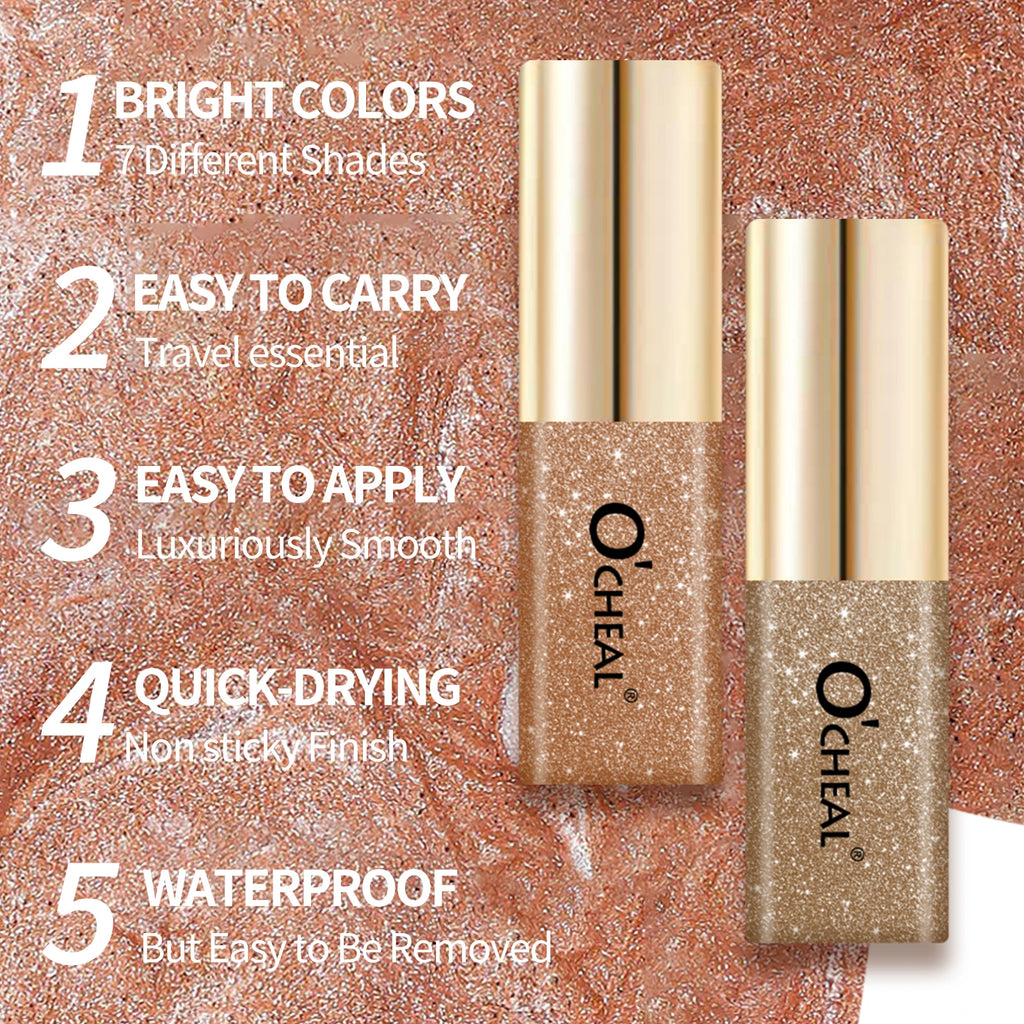O’cheal Liquid Eye Shadow Neck Diamonds Shiny Waterproof Charming Silkworm Shimmer Eye Makeup Cosmetics Glitter Highly Pigmented Oasis Select