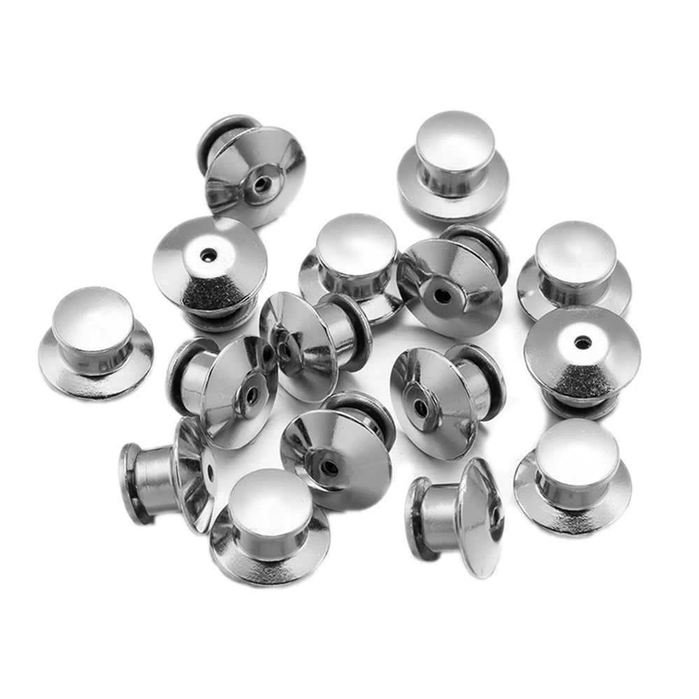 10/30/50pcs Safety Brooch Lock Metal Pins Back Keeper Caps Clasps For DIY Jewelry Making Accessories Findings Supplies Crafts Oasis Select Rhodium 50 Pieces