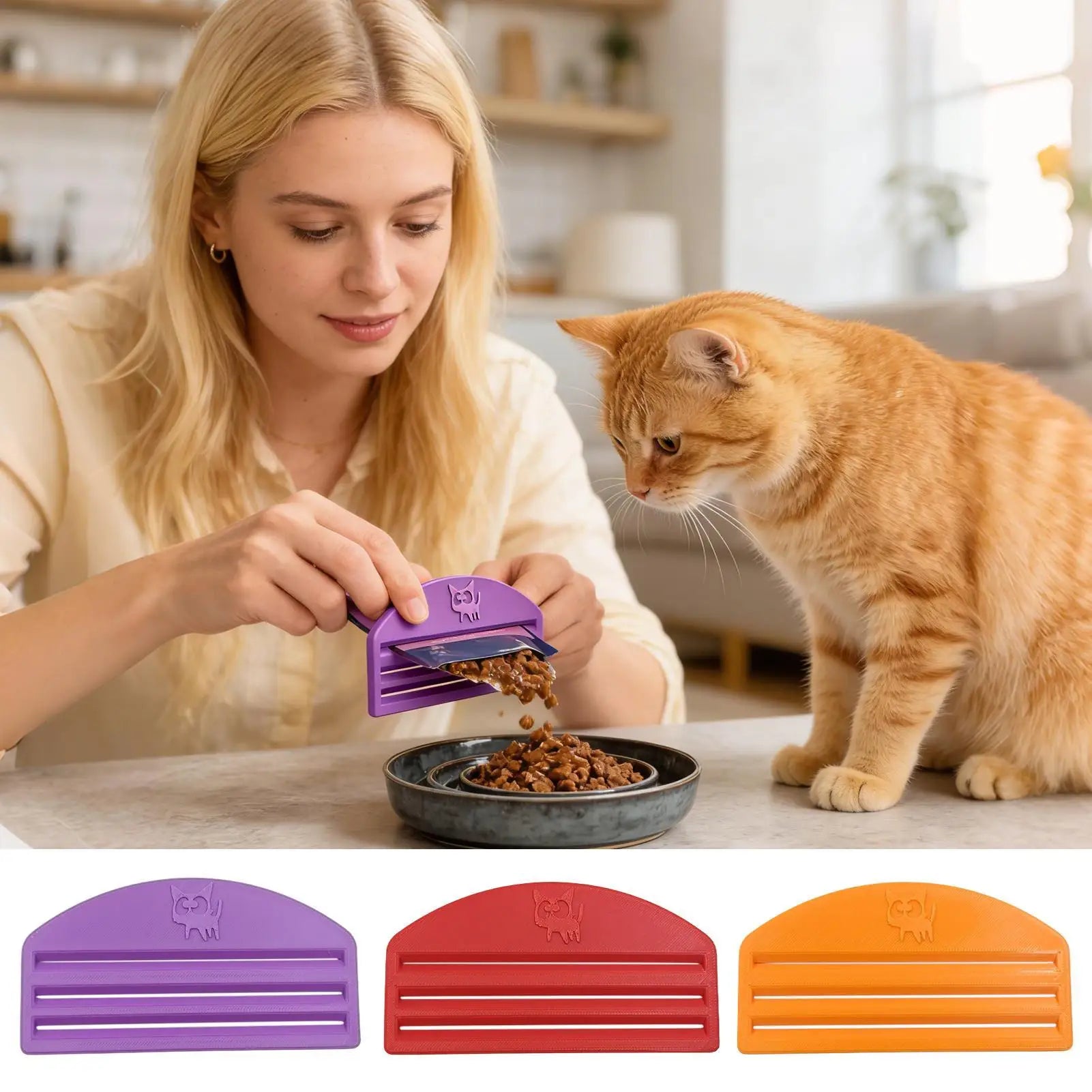 Cat Food Squeezing Practical Tool Pet Feeding Aid Compact Design Plastic Sanitary Materials Zero Waste Feeder Pet Feeding Oasis Select