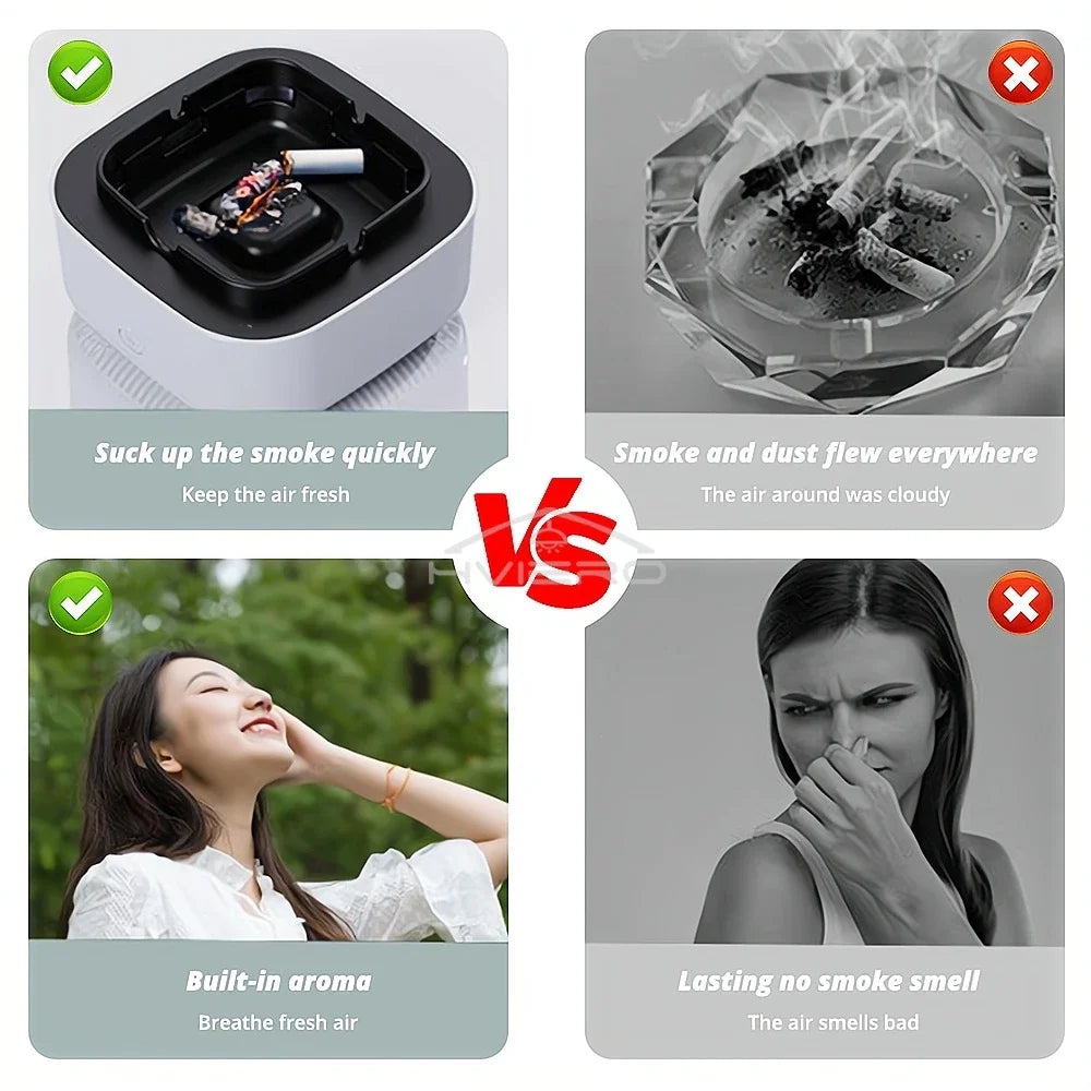 Smokeless Ashtray Air Purifier | Negative Ion & Aromatherapy
