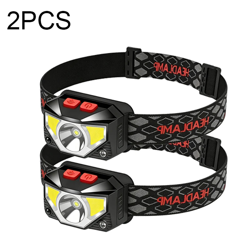 LED Sensor Headlamp USB Rechargeable – 8 Modes, Waterproof