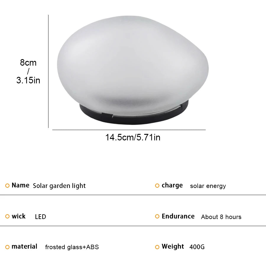 Solar Pebble Lights Outdoor Waterproof IP65, Decorative Garden Stone Lights for Pathway/Lawn/Yard, 8H Auto Lighting Solar Light Oasis Select