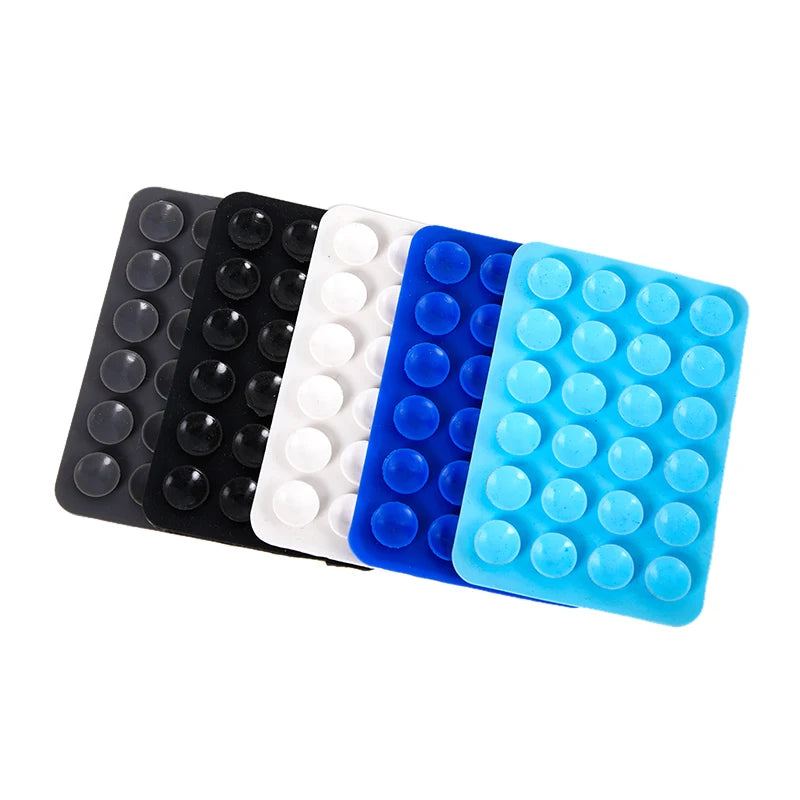 6pcs Multifunctional Mobile Phone Silicone Suction Cup 24 Square Mobile Phone Single-Sided Case Anti-Slip Holder Mount Suction Oasis Select