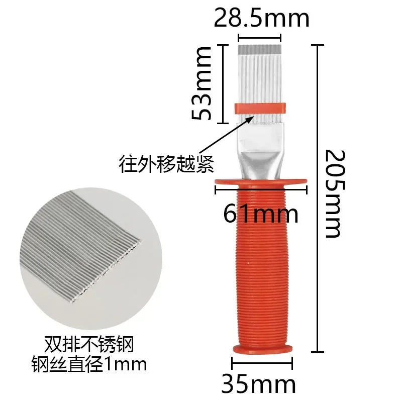 Air Conditioning Wing Comb Steel Rubber 20.5x2.9cm Stainless Steel Cooling HVAC Fin Comb Radiator Brush Clean Tool Oasis Select