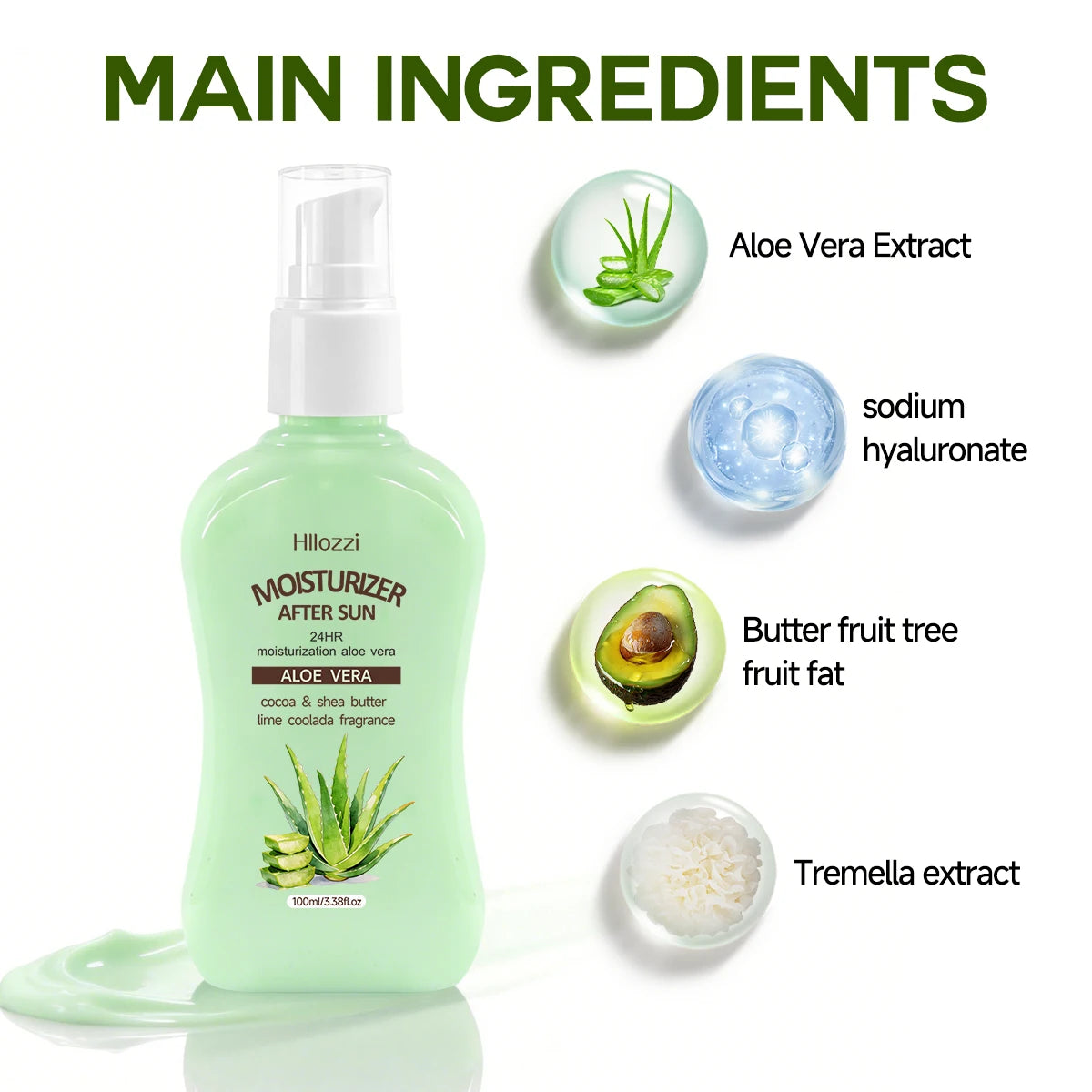 MOISTURIZER AFTER SUN ALOE VERA GEL，Quick absorption, non-greasy texture, post-sun hydration, suitable for both men and women Oasis Select
