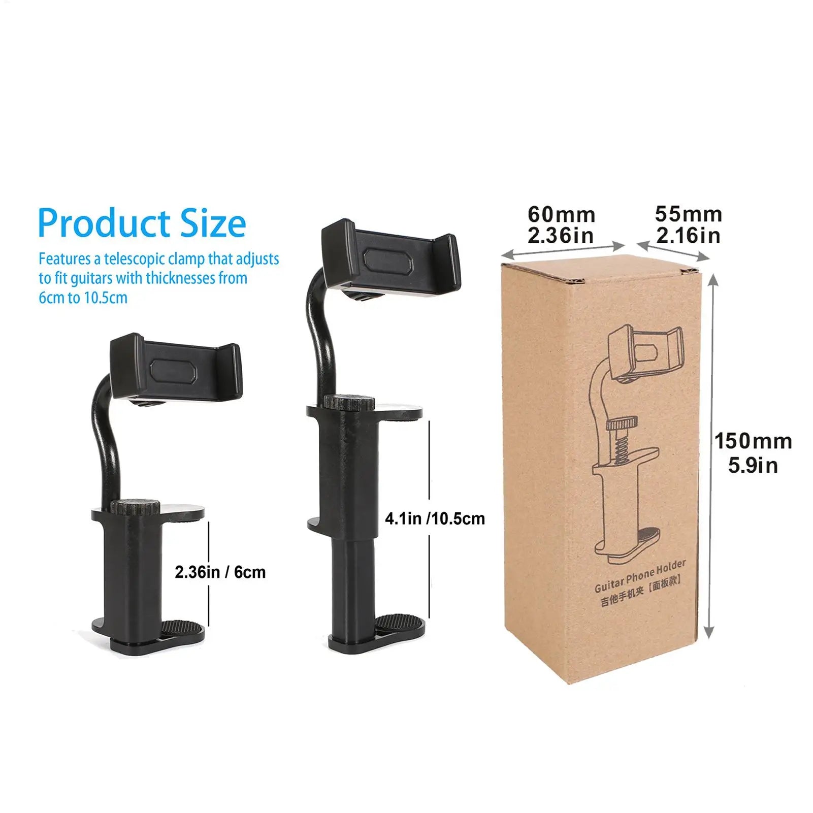 Guitar Phone Mount Guitar Stand Phone Holder Smartphone Clip Attachment for Streaming Relaxing Traveling Exercising Watching Oasis Select