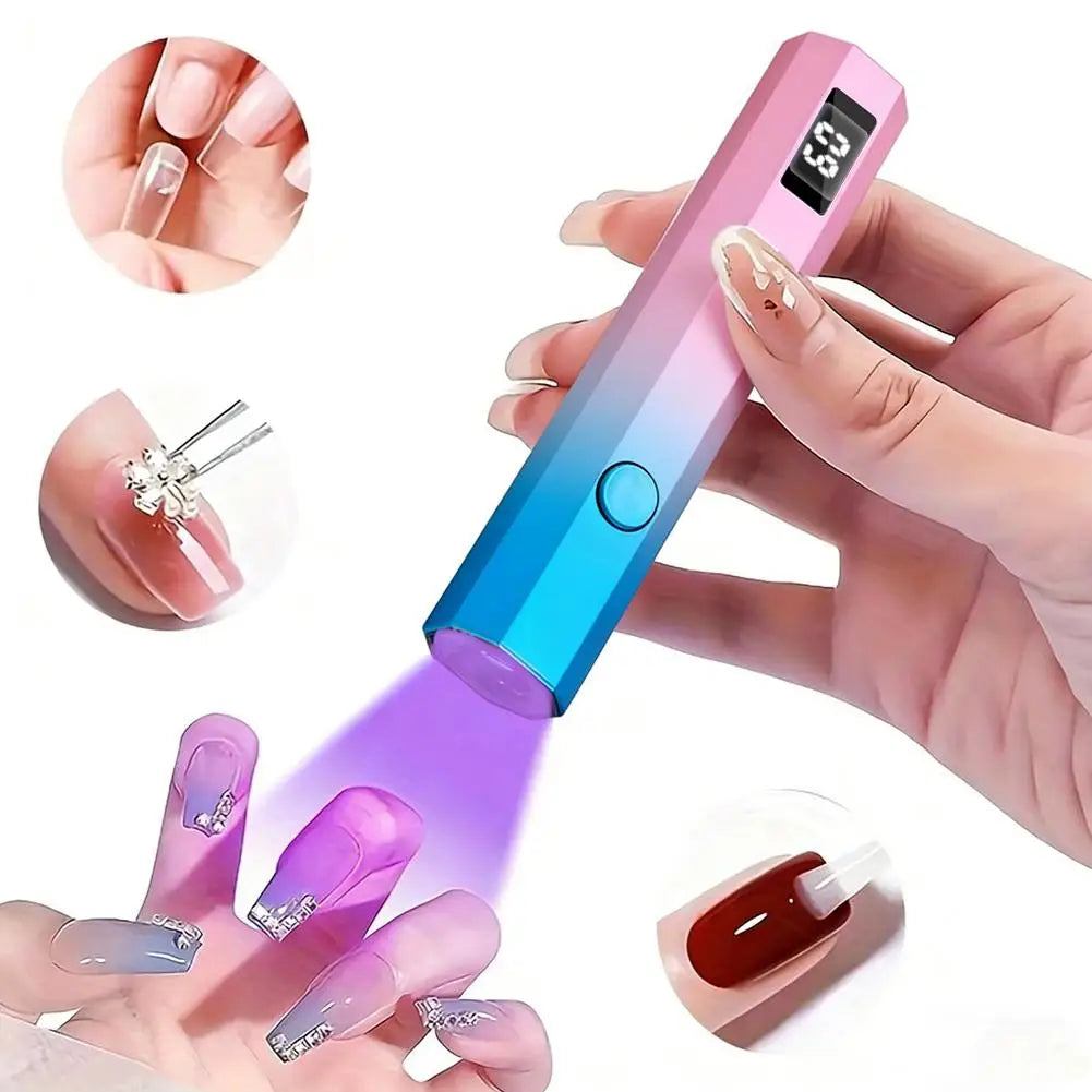 Portable Mini UV Light for Gel Nails, Handheld Cordless UV Nail Lamp with LCD Display,Rechargeable for Gel Polish Home DIY Salon Oasis Select