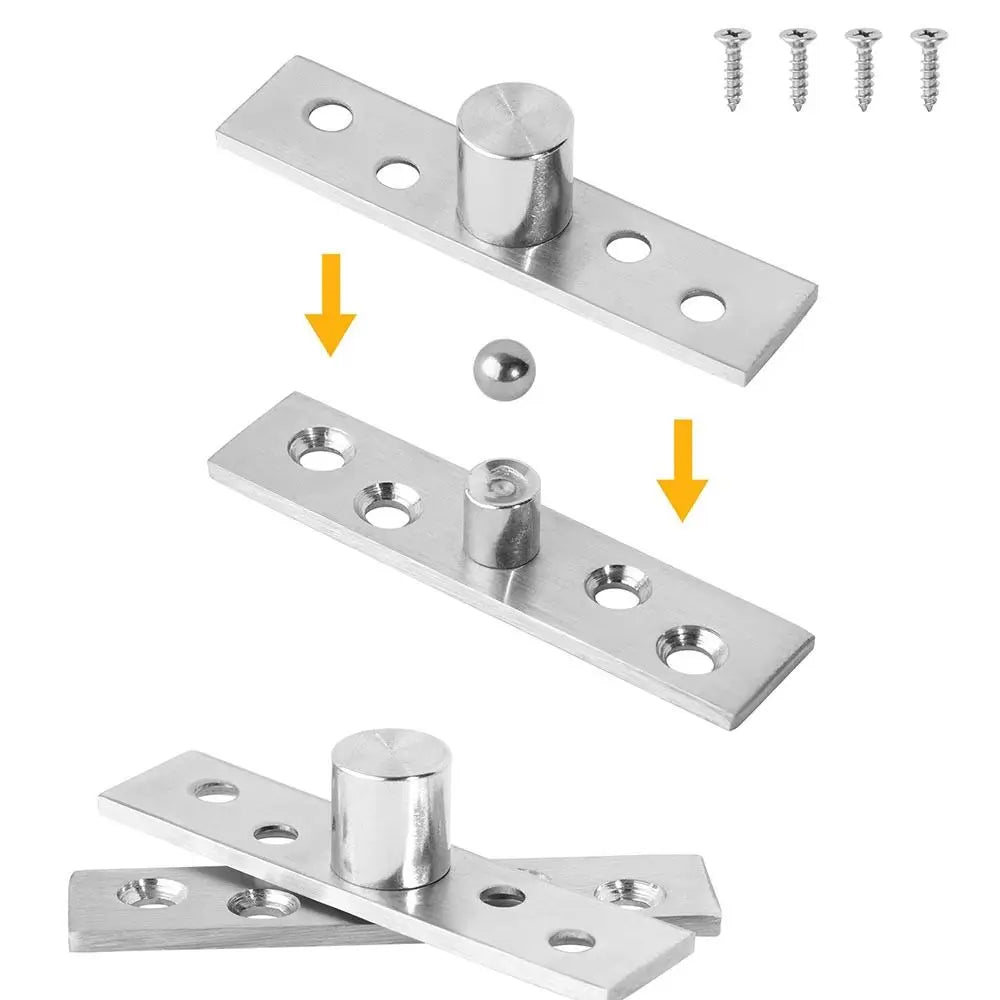 New Stainless Steel Pivot Hinge With Screws Heavy Duty Central Rotating Hinge 360° Swivel Up Down Shaft Oasis Select