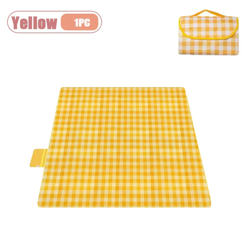 1-2PCS Waterproof Picnic Mat Oversized Thickened Outdoor Camping Blanket Carrying Strap for Beach Park and Hiking Oasis Select Yellow-1PC 200X200CM