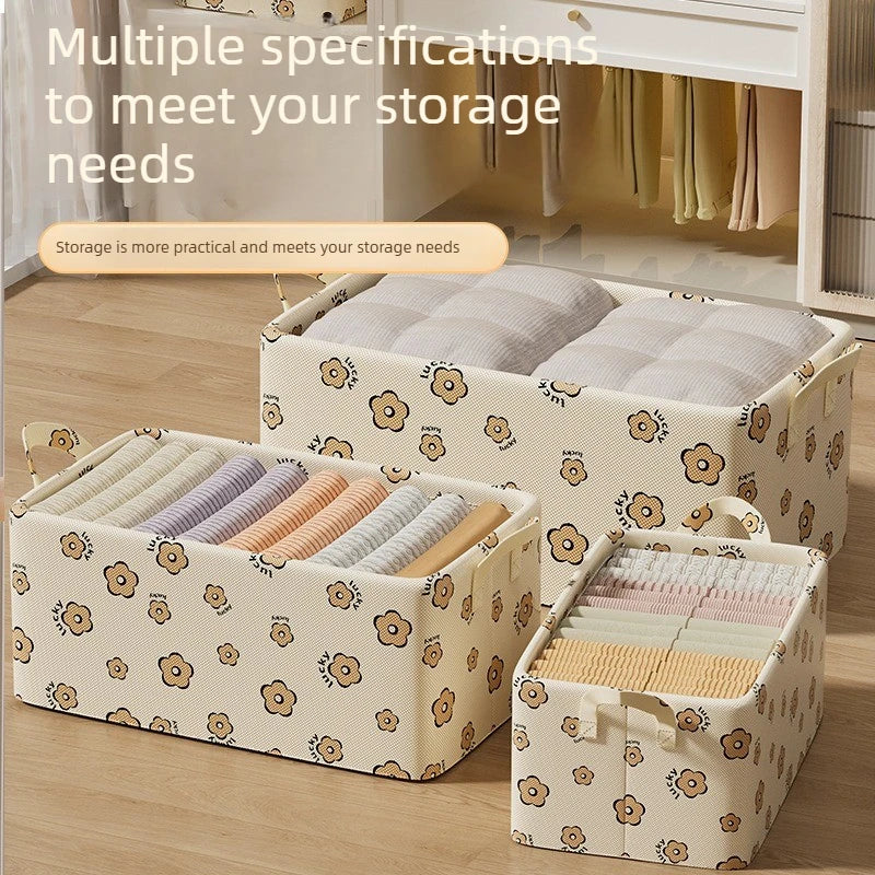 New Upgraded Steel Frame Storage Box,Foldable Clothes Organizer with Lid, Dustproof Moisture-Proof Wardrobe Basket, Home Storage Oasis Select