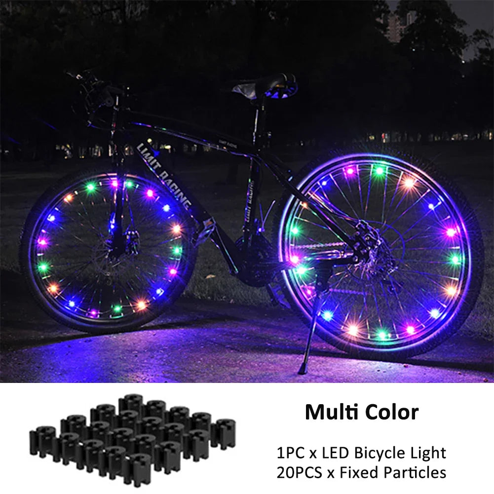 Bicycle Wheel LED Lights Mountain Bike Frame Decoration Lights Bicycle Spoke Lamp Night Riding Wheel Lamps Valve Lamp Oasis Select Multicolour