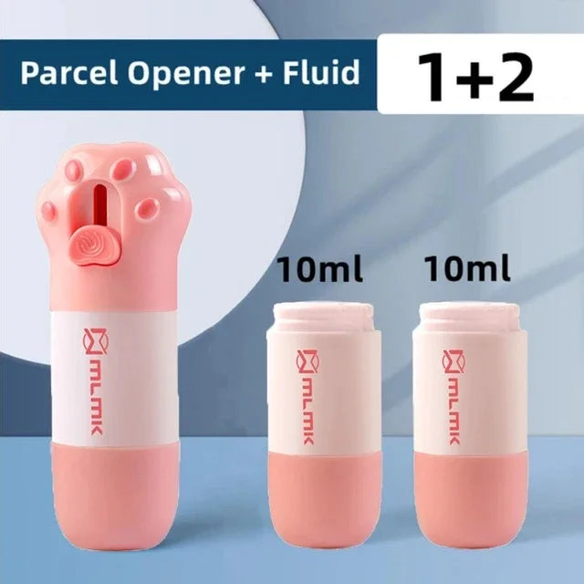 Cat Paw Thermal Paper Correction Fluid with Knife Parcel Box Opener Home Anti Peep Identity Information Privacy Protector Eraser Oasis Select 1 Opener 2 Refill
