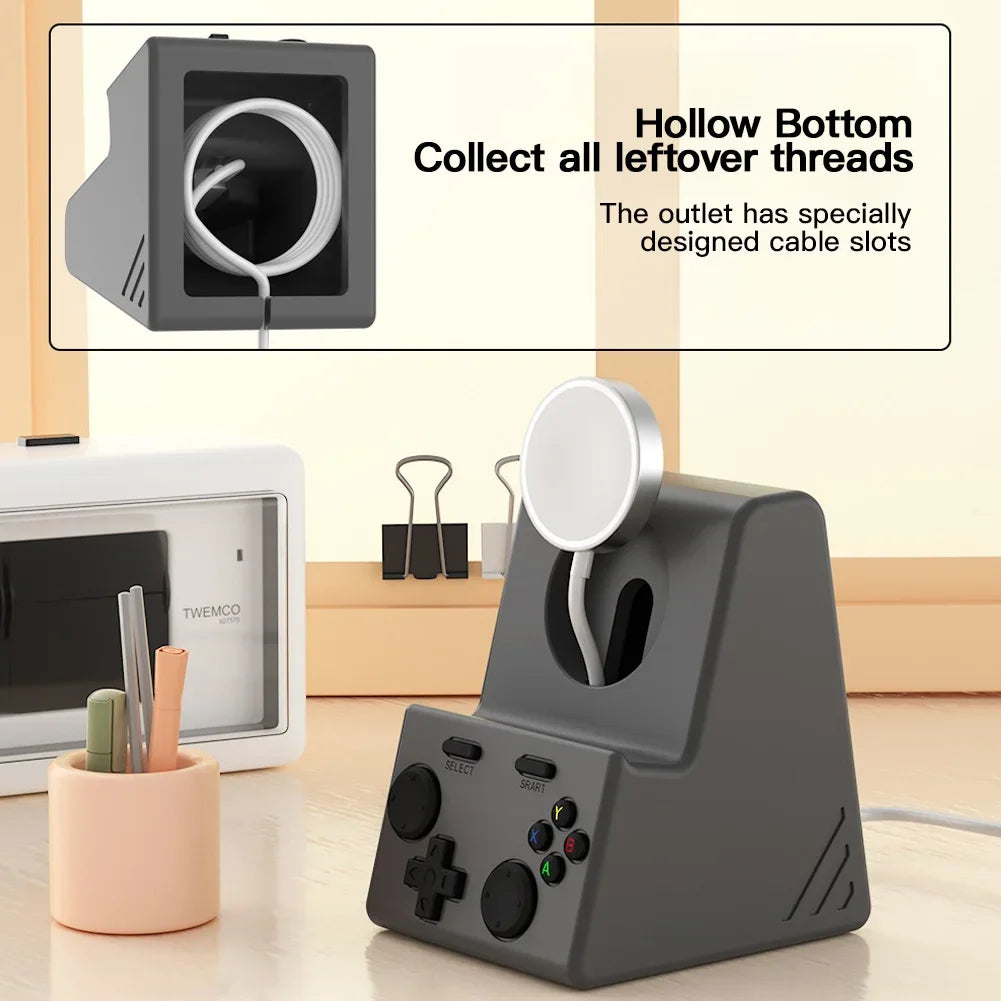 Game Console Silicone Apple Watch Charger Stand & Cable Organizer