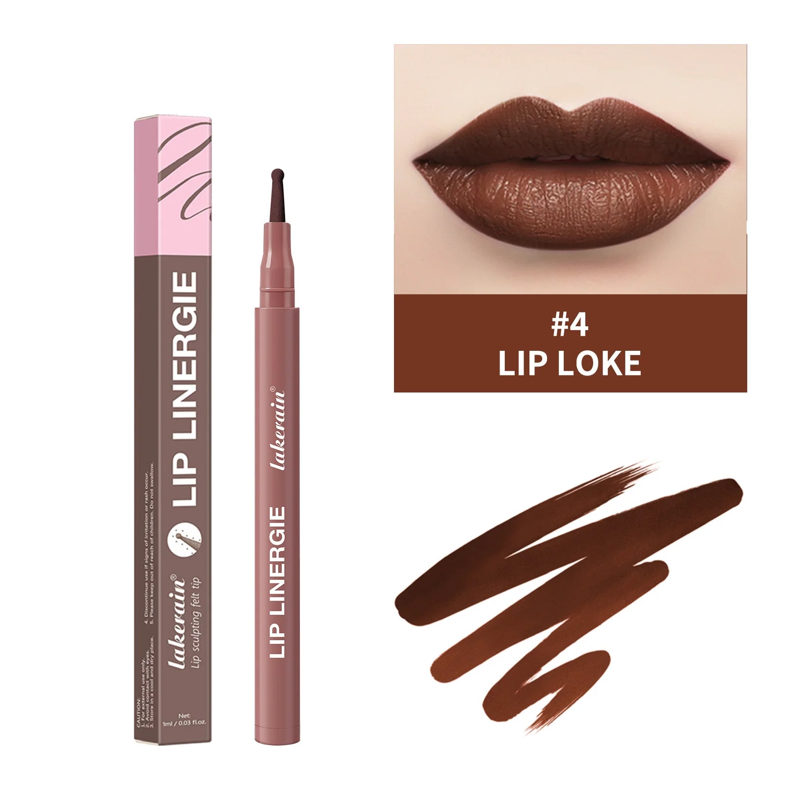 Lakerain Lip Lingerie Felt-Tip Lip Liner – 8 Shades, Waterproof