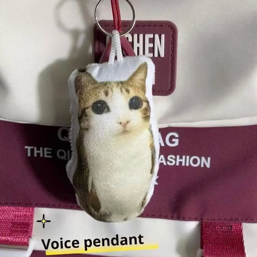 Cat Voice Keychain Toy Sound Hanging Decompression Reverses German Kitten Voice Pendant With Sound Plush Pendant Cute Pet Gift Oasis Select