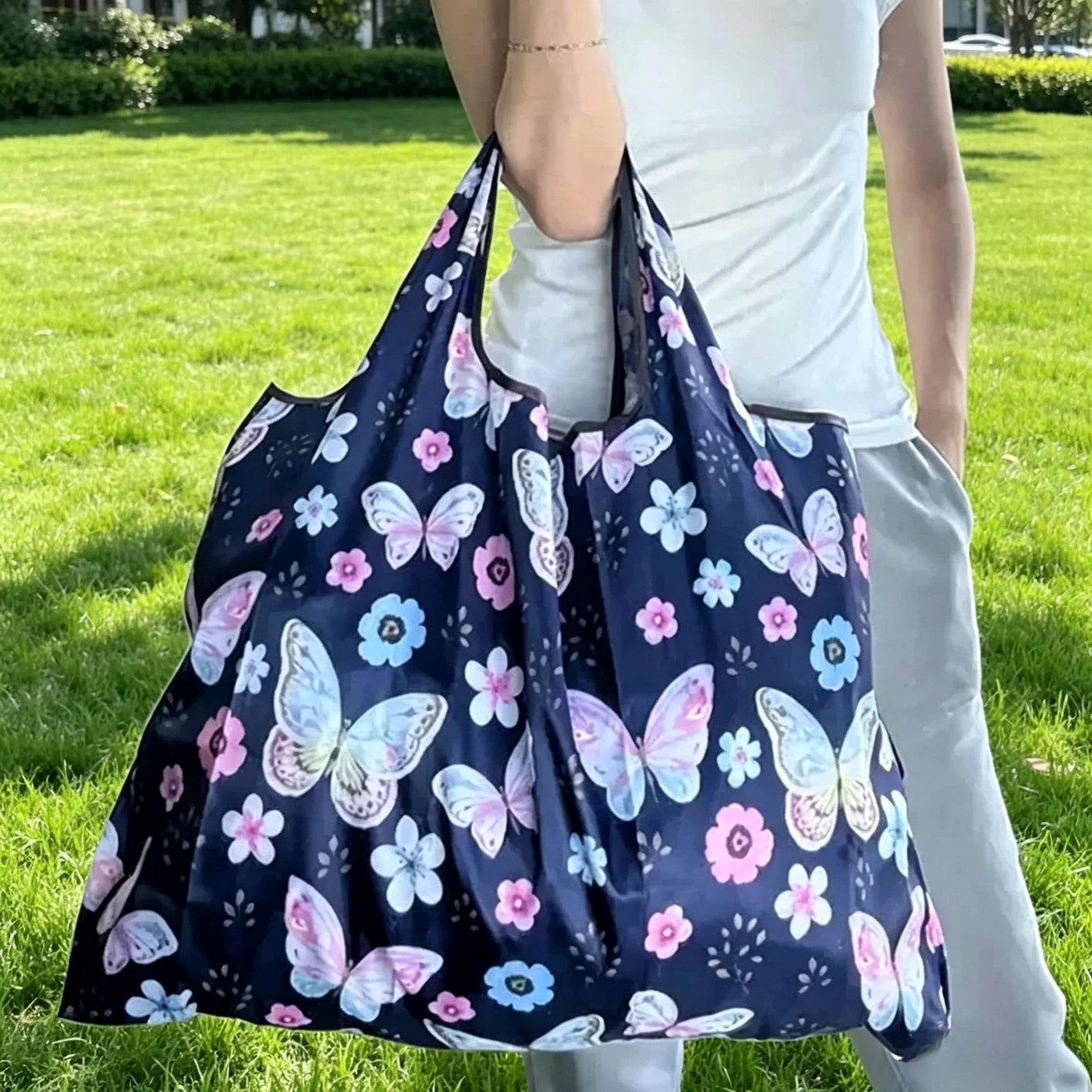 Tote Bag Large Capacity Tote Bag Satchel Lightweight Shopping Bag Printed Pattern Outdoor Foldableable Satchel Camping Travel Oasis Select