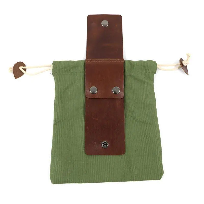 Portable Outdoor Waist Bag Wear-resistant PU Leather Foldable Hanging Storage Pouch for Cycling Running Camping Use Oasis Select A1