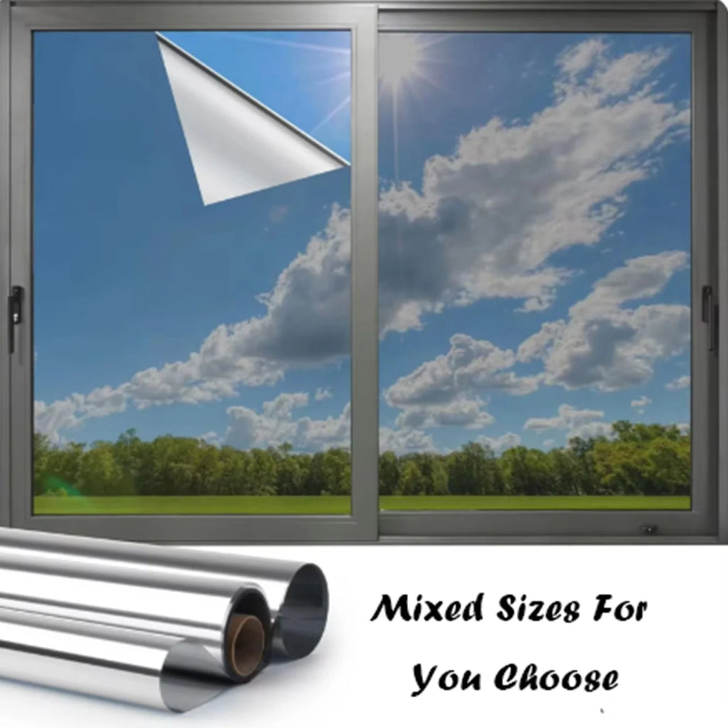 Window Privacy Film One Way Daytime Privacy Self-adhesive Vinyl Sun Blocking Anti UV Reflective Window Tint for Home and Office Oasis Select