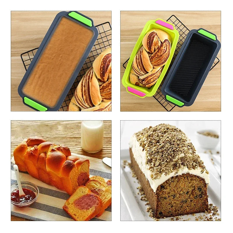 Rectangular Silicone Bread Pan Mold Toast Bread Mold Cake Tray Long Square Cake Mould Bakeware Non-stick Baking Tools Oasis Select