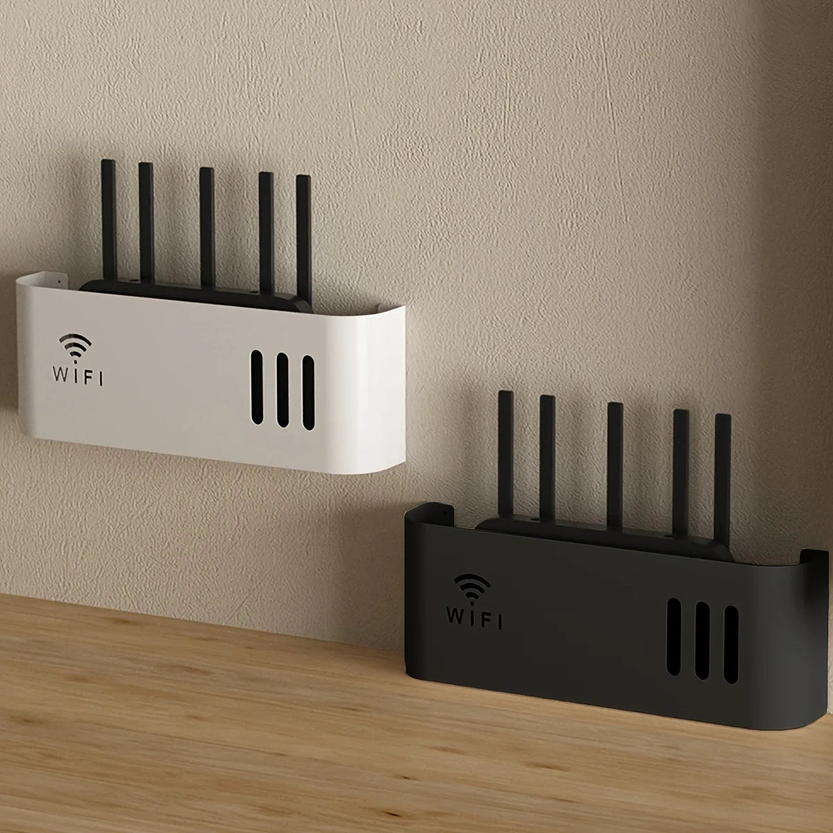 Plastic storage box for 1pc WIFI router, wall mounted without drilling, suitable for walls and desktops Oasis Select