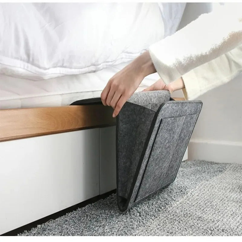 Felt Bedside Storage Organizer Anti-slip Bedside Bag Bed Sofa Side Hanging Couch Storage Remote Control Bed Holder Pockets Oasis Select