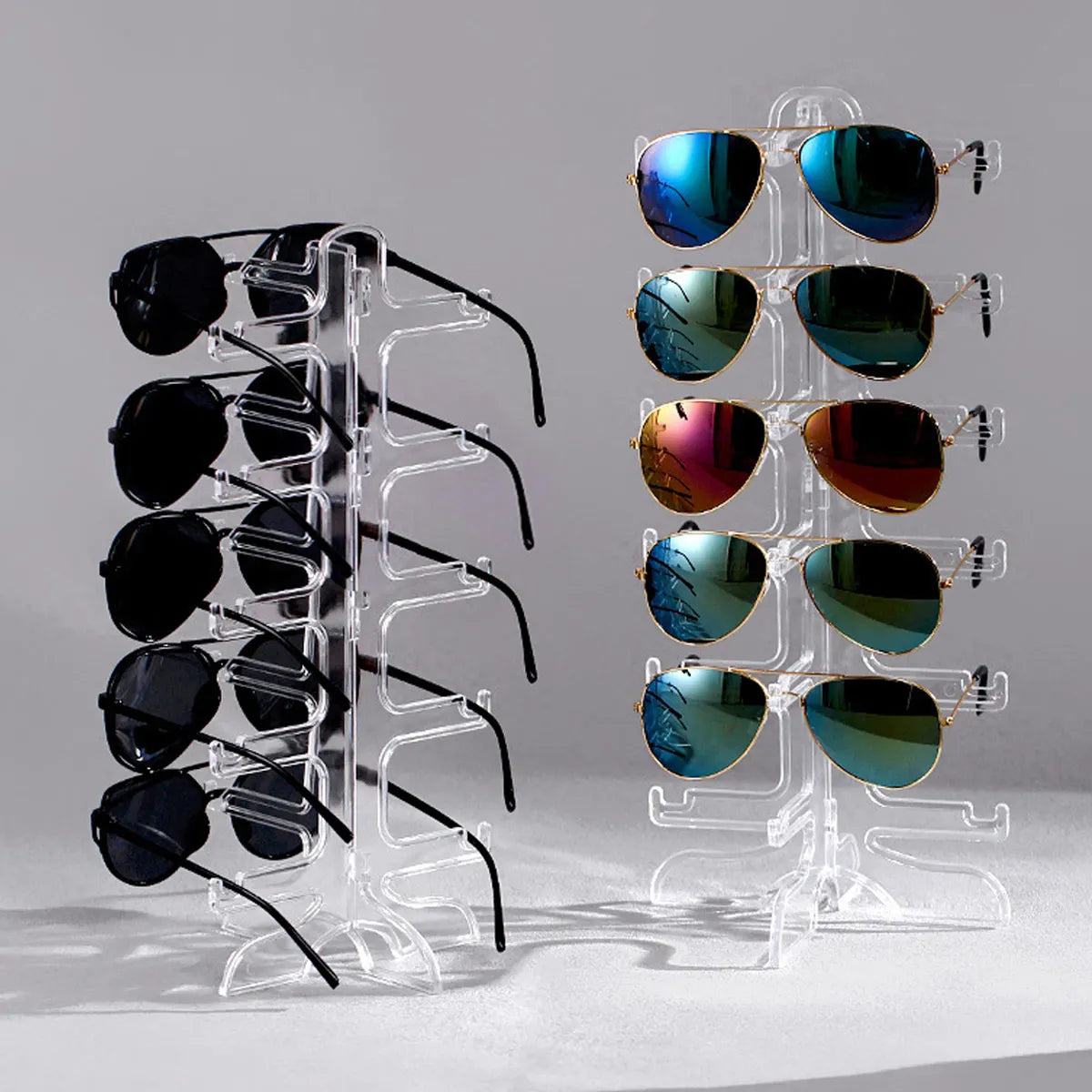 1pc Transparent multi-layer eyeglass frame, sunglasses display frame, desktop storage frame, minimalist storage frame Oasis Select