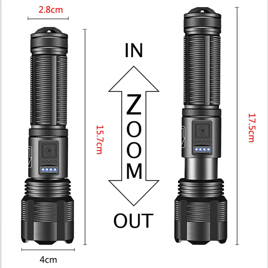 High Power Rechargeable Flashlights Ultra Powerful XHP50/XHP70 Torch Light External 18650Tactical Flashlight For Outdoor Camping Oasis Select