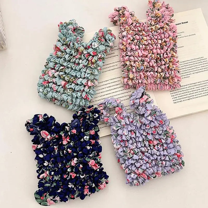Flower Expansion Fold Pleated Flexible Stretch Mini Shopping Bag Large Capacity Bubble Elastic Portable Handbag Storage Bag Oasis Select