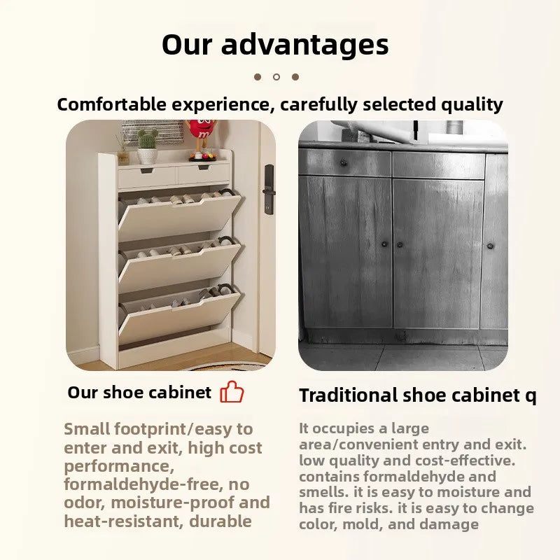 Tipping Bucket Shoe Cabinet, Outer Entry Shoe Rack, Balcony, Entrance Cabinet, Living Room Large-capacity Storage Cabinet Oasis Select