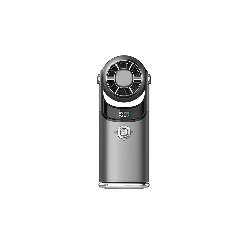 2026 Upgraded 3In1 Cooling Fan 100 Speed 3600mAh LED Display Handheld Neck Desktop Ice Feel Turbo Fan For Outdoor Travel Office Oasis Select Gunmetal
